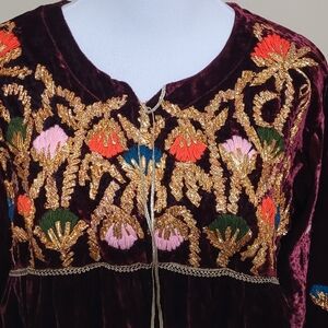 Embroidered Velvet Maxi Dress